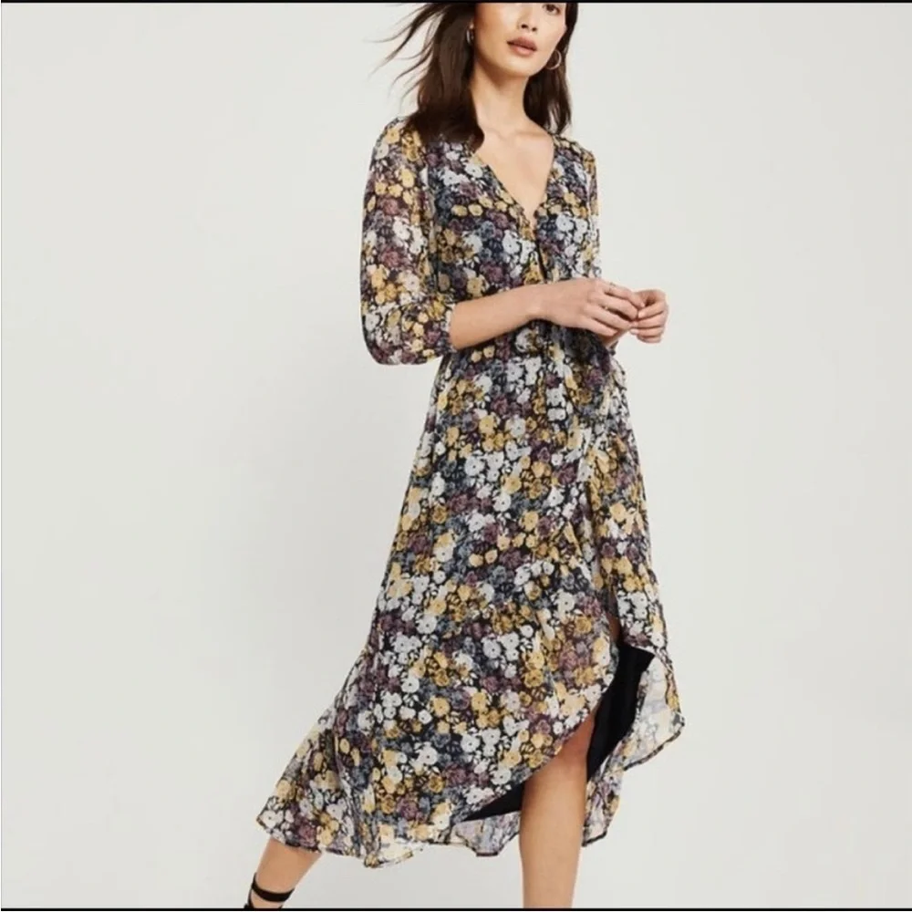 Abercrombie & Fitch Floral High Low Dress Size Lg NWOT